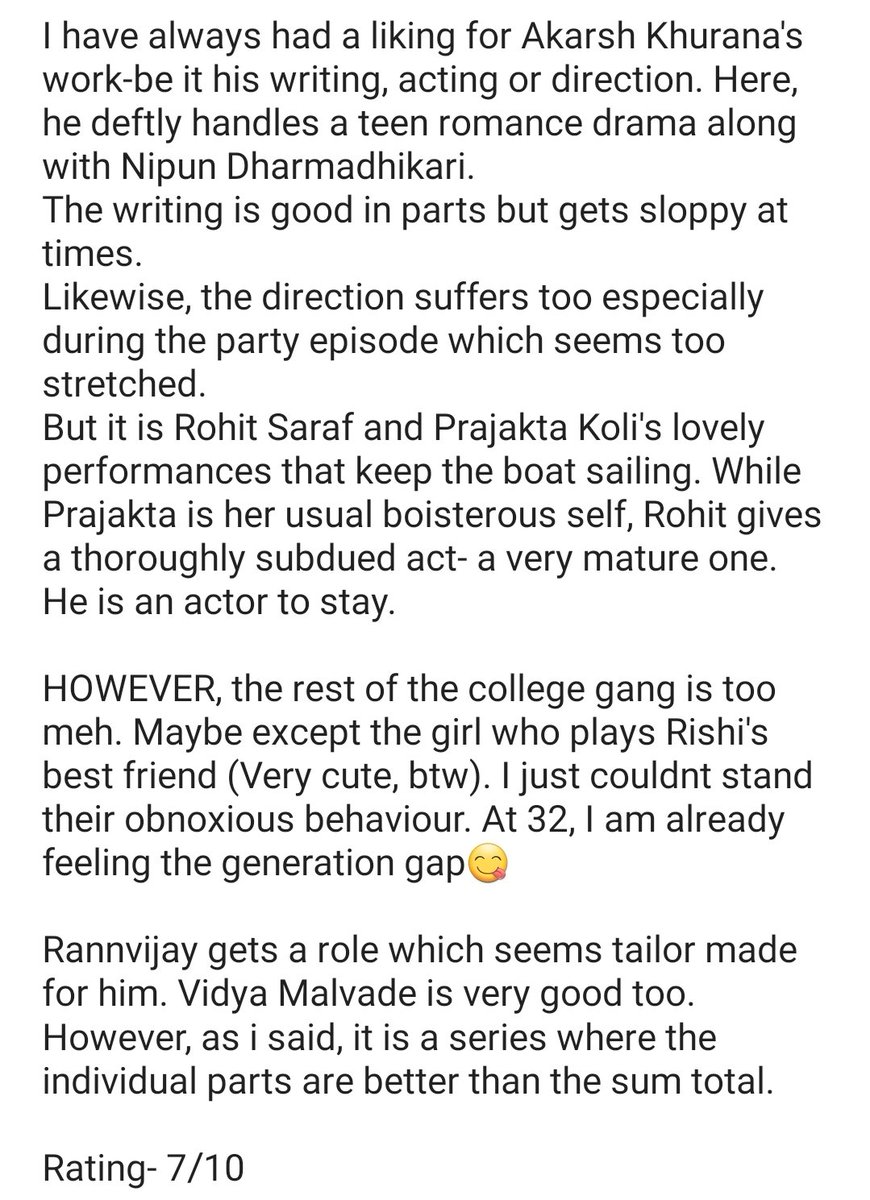151. MISMATCHEDA teen drama which has a few lovely moments and some excellent performances, but the end product is just a one time watch. @RohitSaraf10  @iamMostlySane  @rannvijaysingha  @vidyaMmalavade  @MrAkvarious  @NiDharm  @gazalstune My review below-