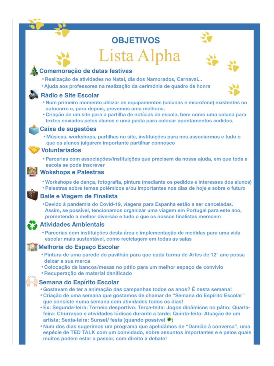 lista_alpha_dg's tweet photo. Aqui estão os objetivos para dois anos de mandato, que achamos possíveis de realizar! Se tiverem alguma dúvida podem falar com qualquer membro da lista ou mandar Dm.
#JuntateÀAlcateia #VotaAlpha 🐺💛 https://t.co/PROGb7uxGT