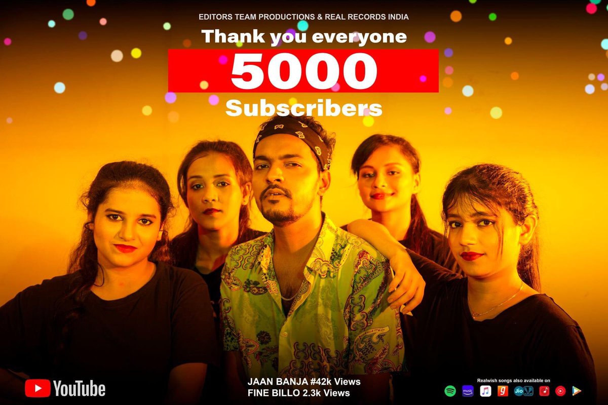 realrecordsin's tweet photo. Thank you everyone we've reached 5000 Subscribers in just 2 months. We are working on our new songs, #SaariRaat and few more...https://t.co/yauiJVU7PX https://t.co/N8Bif6B0zY