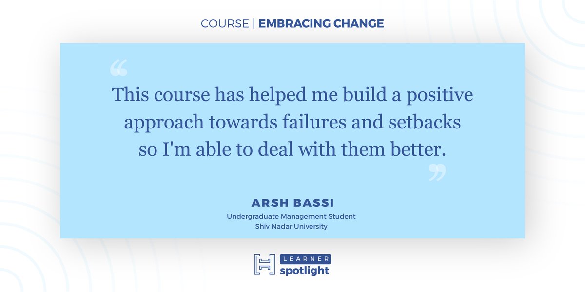 HarappaEd's tweet photo. Arsh and 100,000+ Harappa learners are building grit, resilience and courage to overcome any setback. Join them! Head to our website to sign up for our online course Embracing Change, free. #BEAT2020 #LearnerSpotlight https://t.co/UvSsn7IAHp https://t.co/byrtxPJHyN