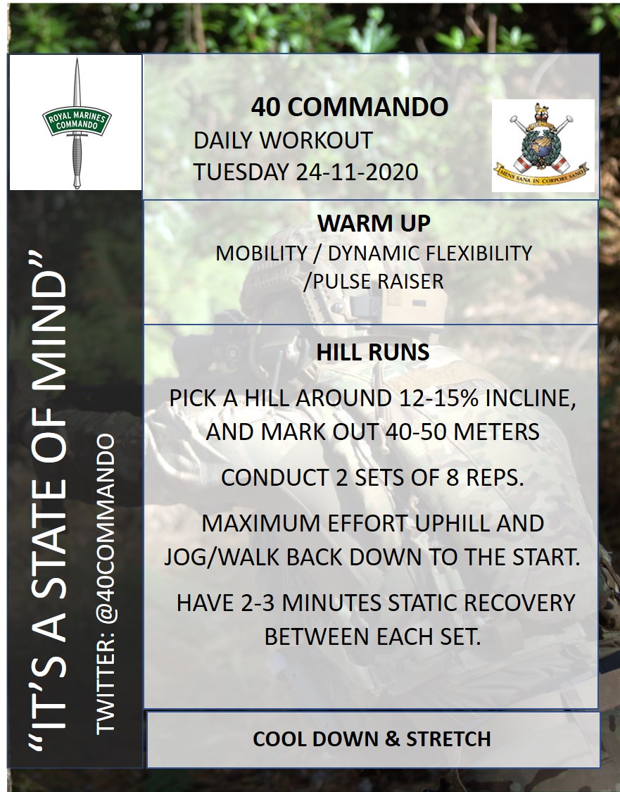 40commando's tweet image. Today's #lockdownphys is a hill running session that will build power as well as stressing your Anaerobic Threshold.

Enjoy!