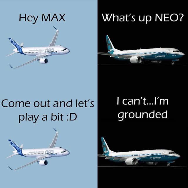 a320_neo's tweet photo. Want to know what us aircraft say to each other? Remember these days @737MAX9? https://t.co/zImLnFgJDz