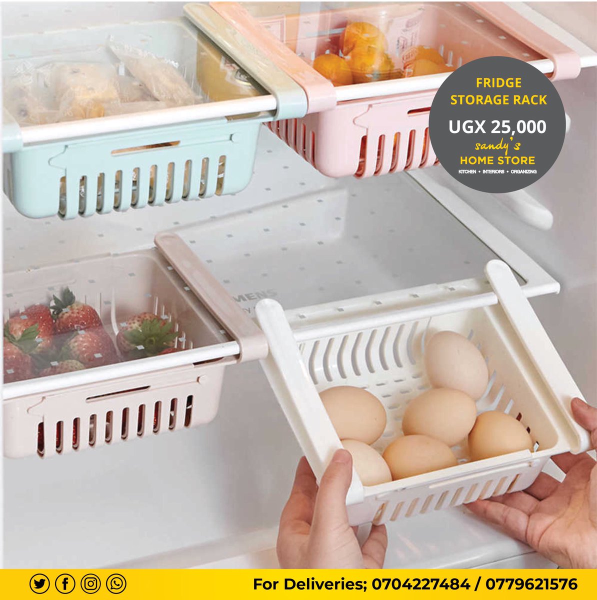SandysHomeStor1's tweet photo. New to our stock!!! Expandable Fridge Storage Racks now available. They save lots of space in your fridge while keeping food fresh.

Call or WhatsApp 0704227484 / 0779621576 to place your orders today. 

#fridge #fridgestorage #fridgerack #fridgestoragerack #fridgegoals https://t.co/sTdWr0dWaU
