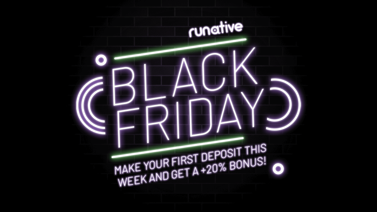 runativeads's tweet photo. Black Friday is around the corner and we decided it's time to celebrate! Make your first deposit this week and we will give you an amazing +20% Extra!💸
Register to RUNative, make a deposit and send the Promo Code: #BlackFriday20 to your Account Manager and the bonus is yours! 💸 https://t.co/uh8JUFxPHx