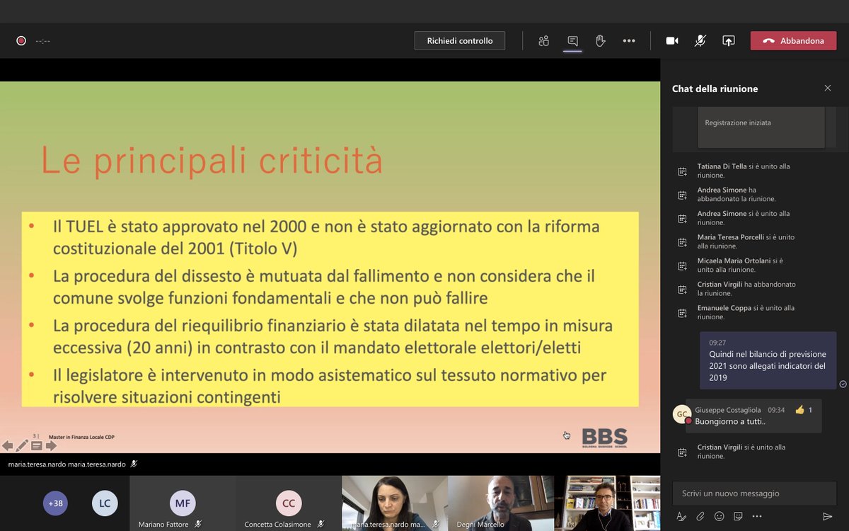 emanuelepdvn's tweet photo. #Dissesti infiniti. Oggi al #MasterFinanzaLocale @GruppoCDP a @BolognaBSchool, @marcellodegni Corte dei Conti e Cà Foscari Venezia e Maria Teresa Nardo Università della Calabria parlano delle gestioni delle #crisi negli #entilocali https://t.co/YrA2LnxlV3