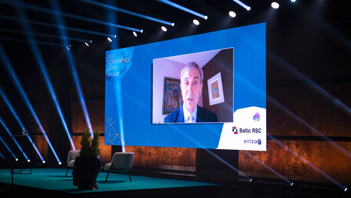 EleringAS's tweet photo. Hervé Laffaye, @ENTSO_E president: the #RSCs are key elements of Europe’s power system future. Continuing the good cooperation among them is key to ensure the pan-European energy and digital transition. @rte_france @TSCNETServices #Coreso #nordicRSC #SCC #BalticRSC #EUGreenDeal https://t.co/YJFm7RHnZo