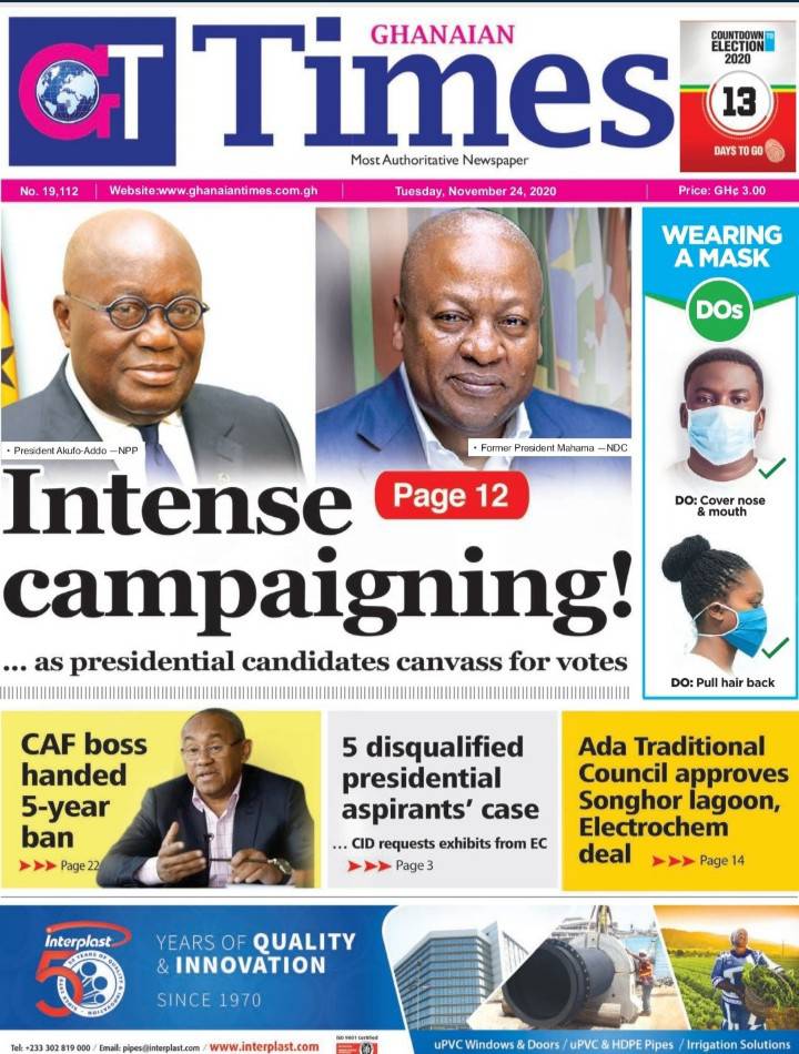 skyfm967's tweet image. Newspaper Headlines Wednesday November 24, 2020

Big Breakfast Show 🔛 @skyfm967 
#SkyBBS #JoySMS