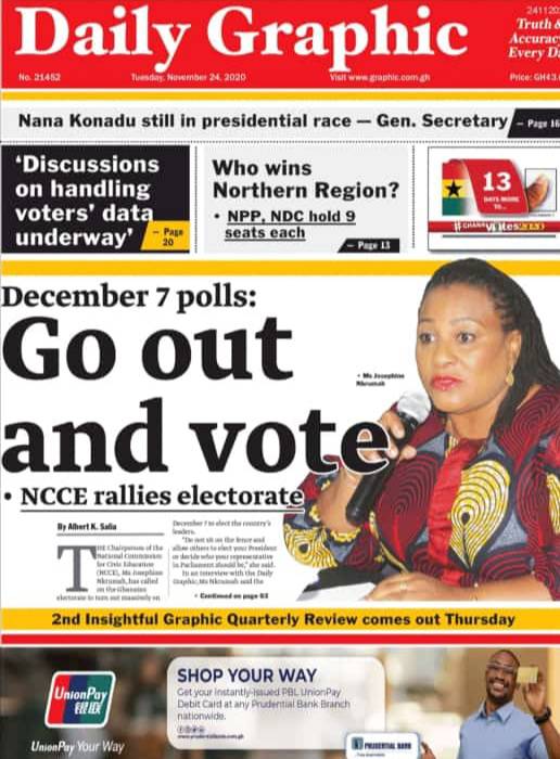 skyfm967's tweet image. Newspaper Headlines Wednesday November 24, 2020

Big Breakfast Show 🔛 @skyfm967 
#SkyBBS #JoySMS