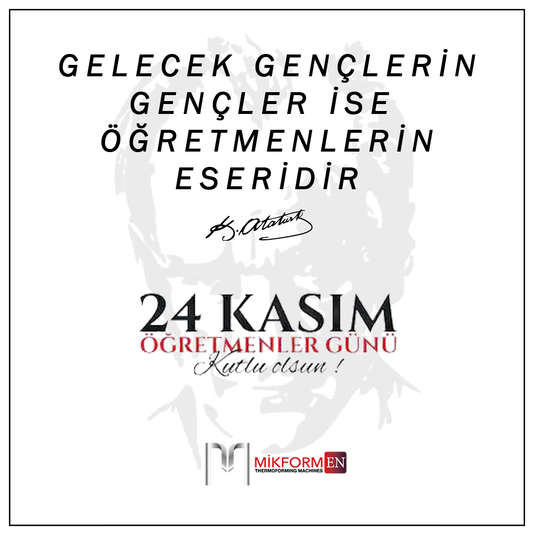 mikformen's tweet photo. Gelecek gençlerin, gençler ise öğretmenlerin eseridir
24 Kasım Öğretmenler Günü Kutlu Olsun
https://t.co/hUUuYVJfCn

#mikformen #machine #24novamber #happyteacherday #24kasim #ogretmenlergunu #tm900 #tm1000 #tmseries #PackagingIndustryFair #packaging #ambalaj #termoformmakinesi https://t.co/vrCR120uwE