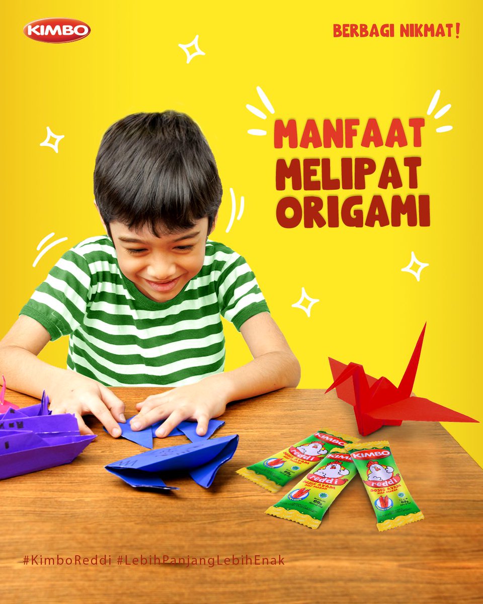 KimboIdn's tweet photo. Bukan hanya sebagai hiburan, kegiatan melipat origami juga memiliki beragam manfaat buat si kecil, lho! Mau tau apa saja?
#BerbagiNikmat #BikinSemuaHappy #KimboReddi #LebihPanjangLebihEnak #ManfaatOrigami #ParentingTips #TipsAnak https://t.co/2CC2gdyZHW