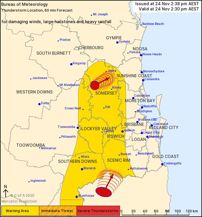 RACQOfficial's tweet photo. . @BOM_Qld there are a few storms starting to roll through across Somerset and Scenic Rim regions. Please make sure you've brought your car undercover, secured loose outdoor items and seek shelter! #RACQInsurance #QldWeather #QldStorms https://t.co/XELI1Srrwm