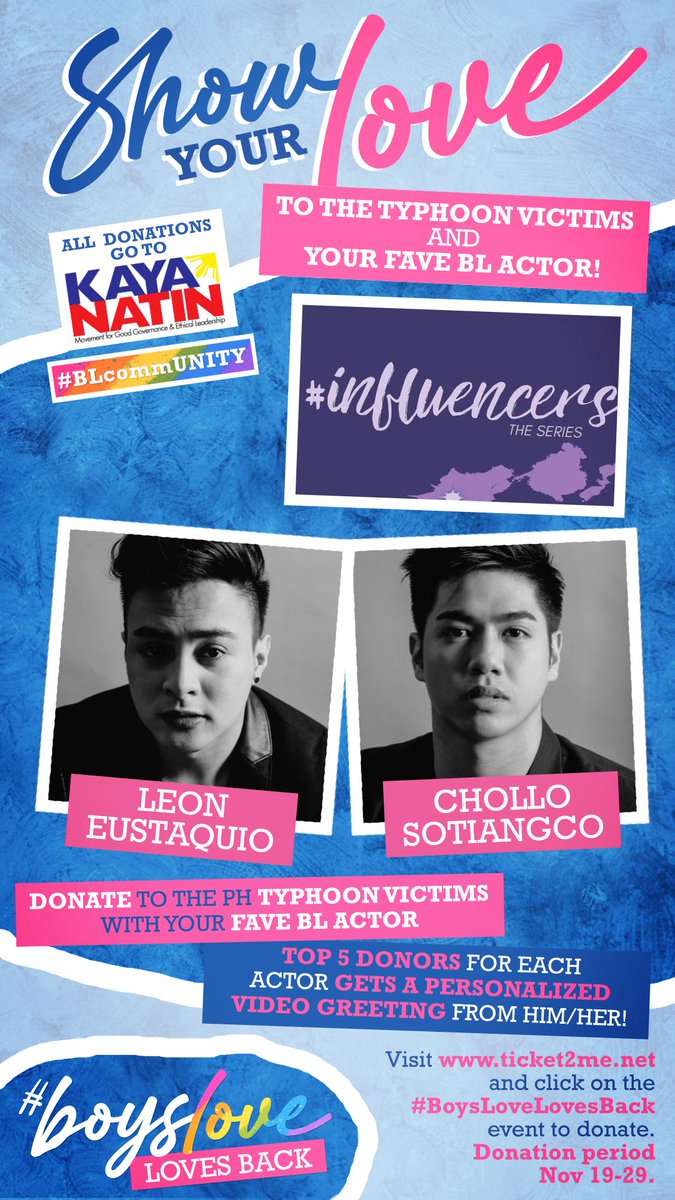  #InfluencersTheSeries  @IamLeeoonn  @chollosotiangco  #BoysLoveLovesBack  #BLcommUNITY https://ticket2me.net/e/32212 