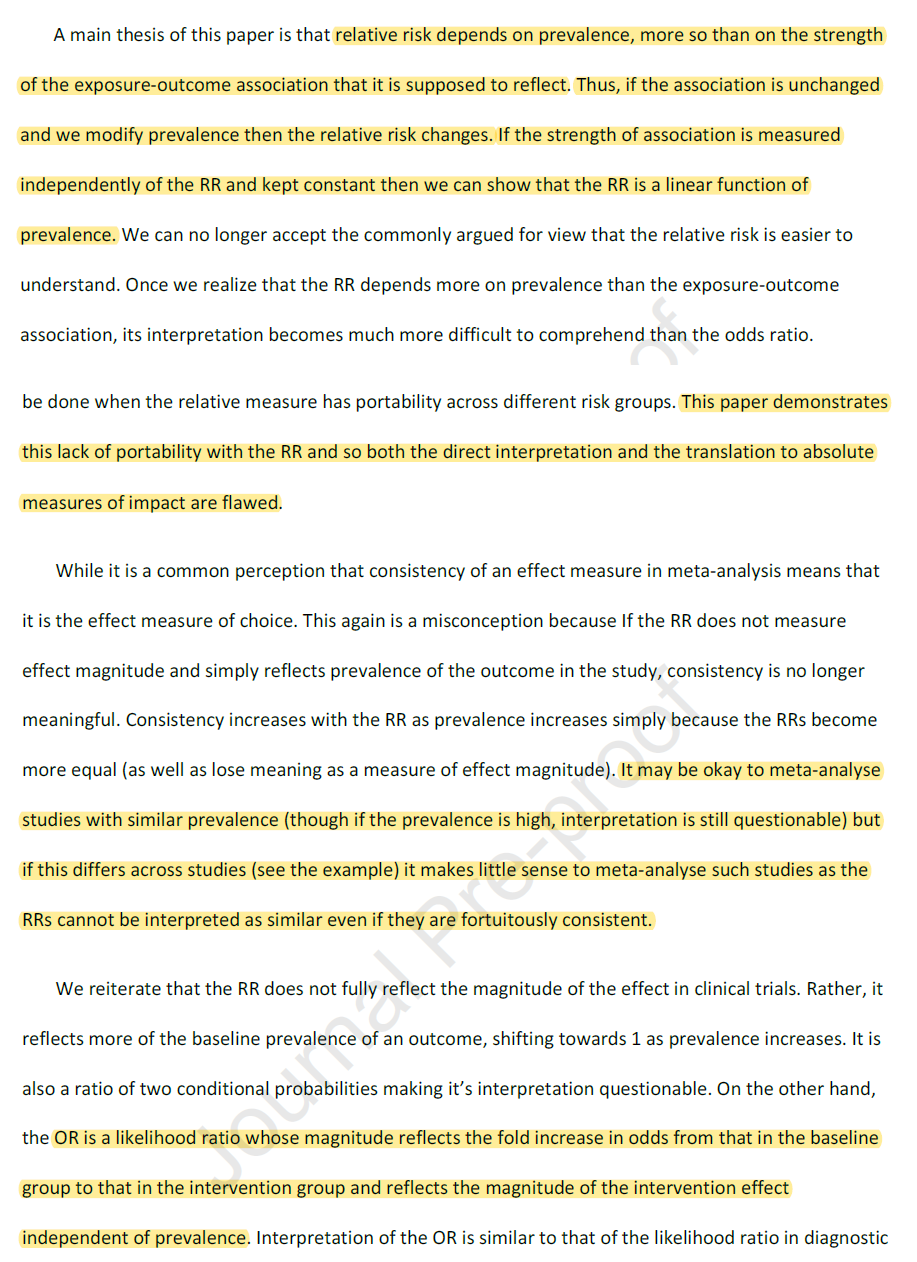 James Deardorff Questionable Utility Of The Relative Risk In Clinical Research A Call For Change To Practice Odds Ratio Measures Solely The Effect Magnitude And Has No Relationship James Deardorff Questionable Utility Of The Relative Risk In Clinical Research A Call For Change To Practice Odds Ratio Measures Solely The Effect Magnitude And Has No Relationship