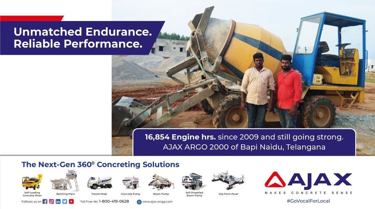 AJAXENGG's tweet photo. A satisfied customer is the true test of success. Featuring a AJAX ARGO known for its unmatched endurance and reliable performance. #ajaxargos #satisfiedcustomer #customerfirst #AatmaNirbharBharatAbhiyan #madeinindia #buildingastrongnation https://t.co/EKtsd9vkZb