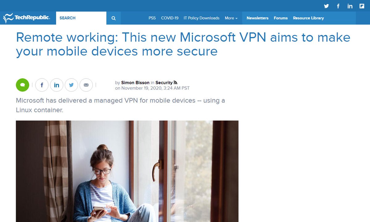 codecidedotnet's tweet image. Remote working: This new Microsoft VPN aims to make your mobile devices more secure - TechRepublic
#policies #see #linuxcontainer #devices #site #remotework
via techrepublic.com
☛ amp.gs/aUzK