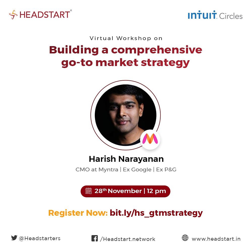 StartMum's tweet photo. Looking out for optimal Marketing strategy for your product? Meet Harish Narayanan, CMO @Myntra as he talks about GTM, Marketing strategies, Product Launch and a lot more! Join us on November 28th at 12PM!

Register here https://t.co/sZZQ65bwsS https://t.co/olgNYpGhB1
