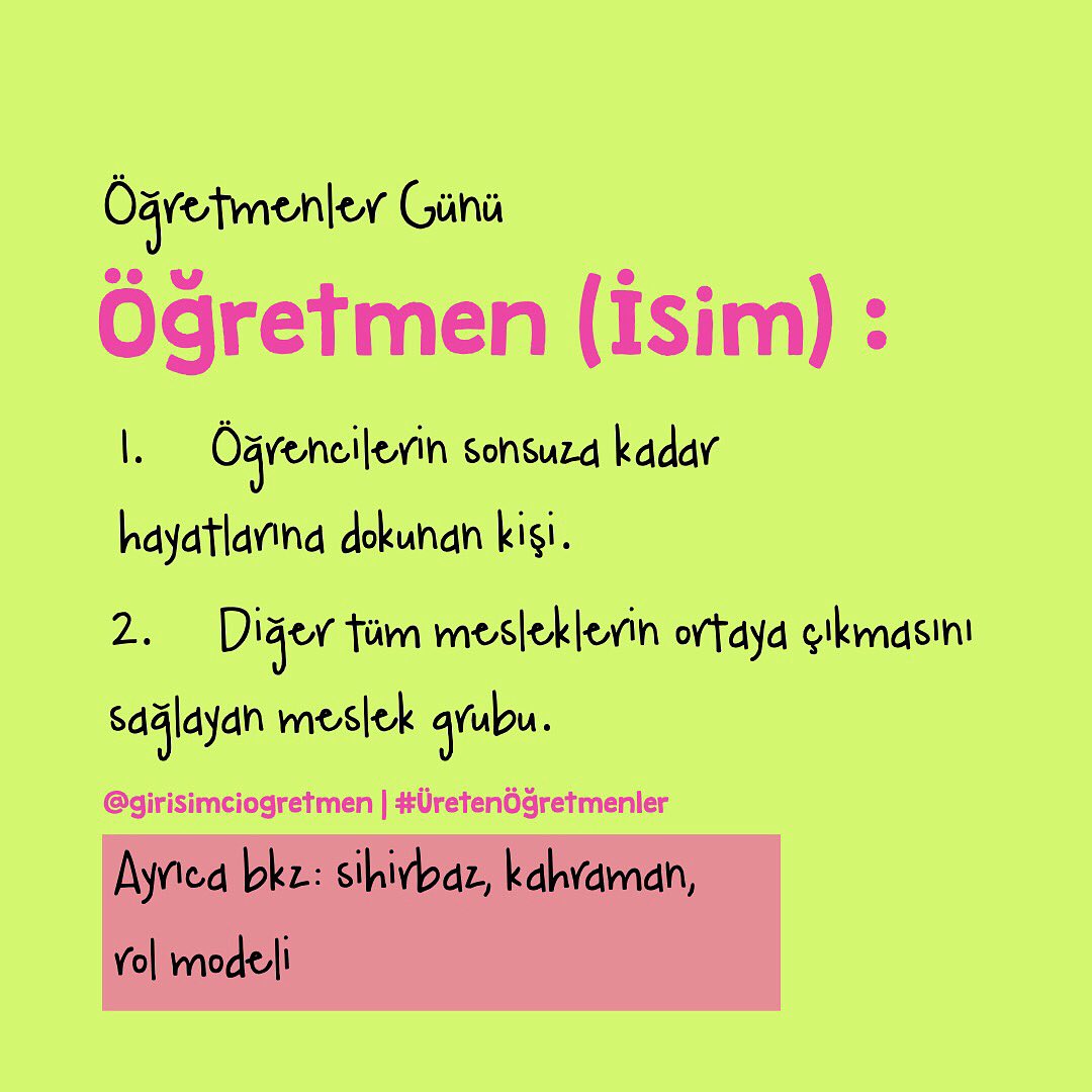 Değerli Girişimci Öğretmenler, Öğretmenler Gününüz kutlu olsun!

#benimoğretmenim