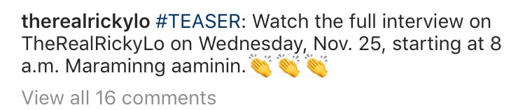 #ALDUBWillFightEveryBattle

MARAMING AAMININ

Yung pinakaimportant na gusto nating marinig at aminin - TEASER lang?

Not with Ricky Lo-w (we used to call him that way back Di ba?)