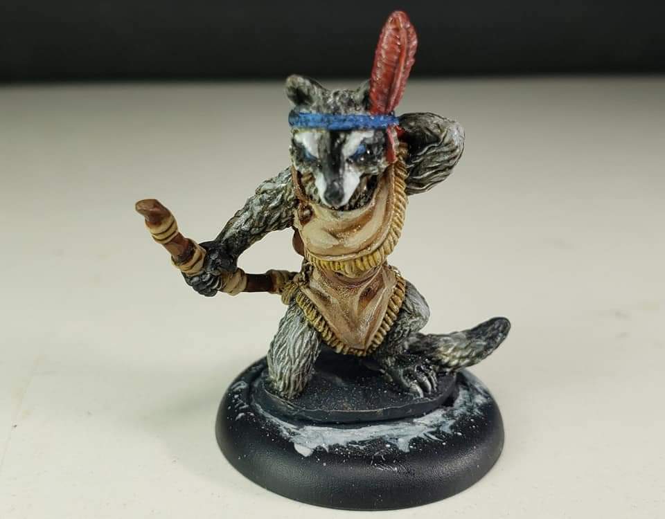 PodcastIndi's tweet image. Back to slowly getting Burows &amp;amp; Badgers models done. Tonight Weekah Tegalega, Raccoon Huntress.
~Eric🛸🎨