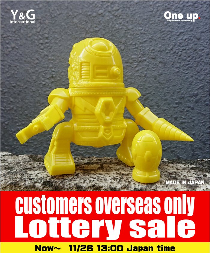 Oneuptoy's tweet photo. Customers overseas only Lottery sale YG2020 YELLOW ~2020 11/26 13:00(JP time )
How to→ https://t.co/o6LyoOwS2Q 日本国内販売開始 11/29 19:00~ https://t.co/u8NvZg0UqS で 販売開始です!!#oneuptoy #oneup #ソフビ #yg2020 #ロボット #yandginternational #yg https://t.co/Gi9CW2WYs5