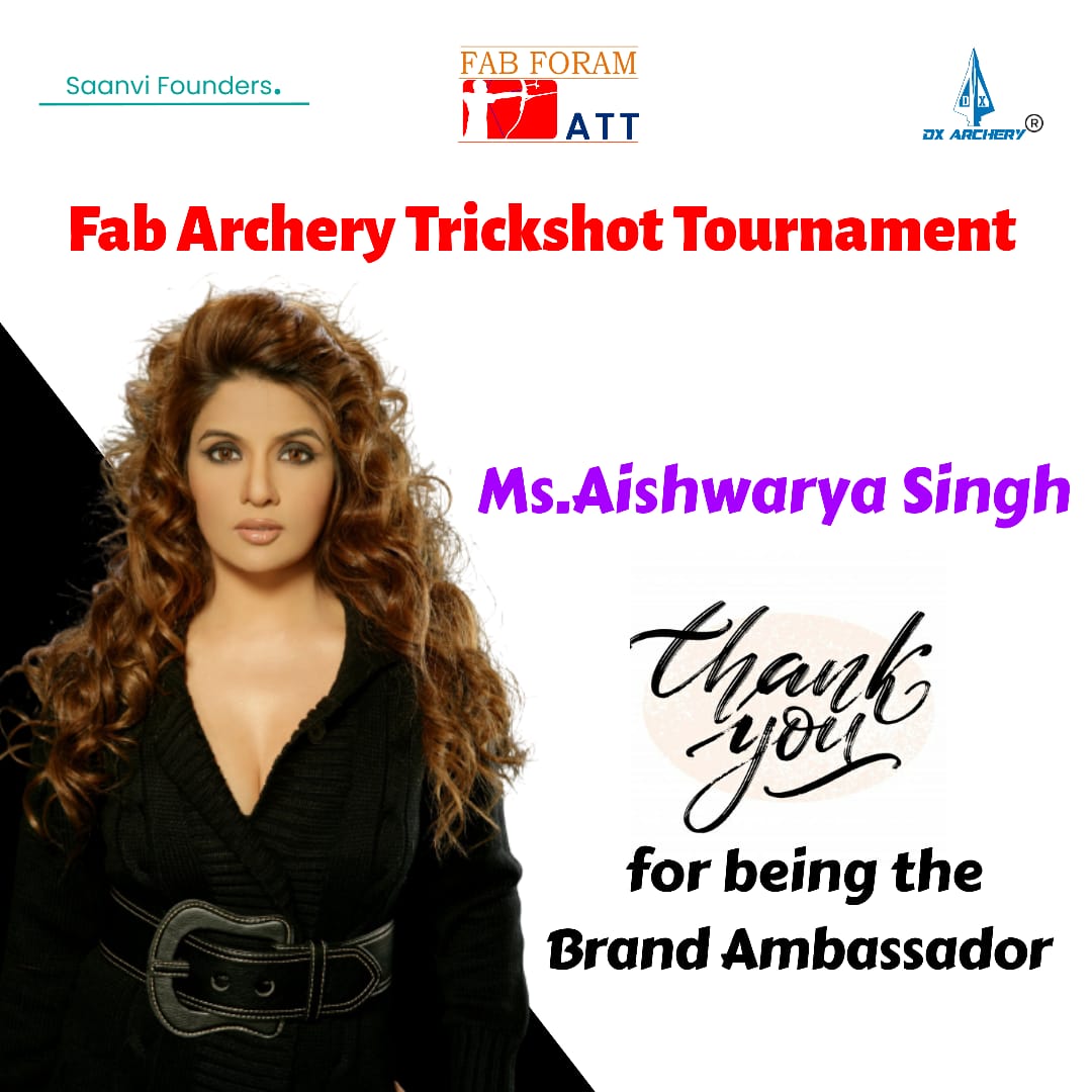 attournament's tweet photo. Thankyou Aishwarya Singh ma'am for joining us as the Brand Ambassador for Fab Archery Trickshot Tournament, and #thankyou for your constant #support.

Follow @attournament for more updates 

#model #FashionModel #celeb #bollywoodactress #sports #host #branding #brandstrategy #win https://t.co/Kyrac4vzRf