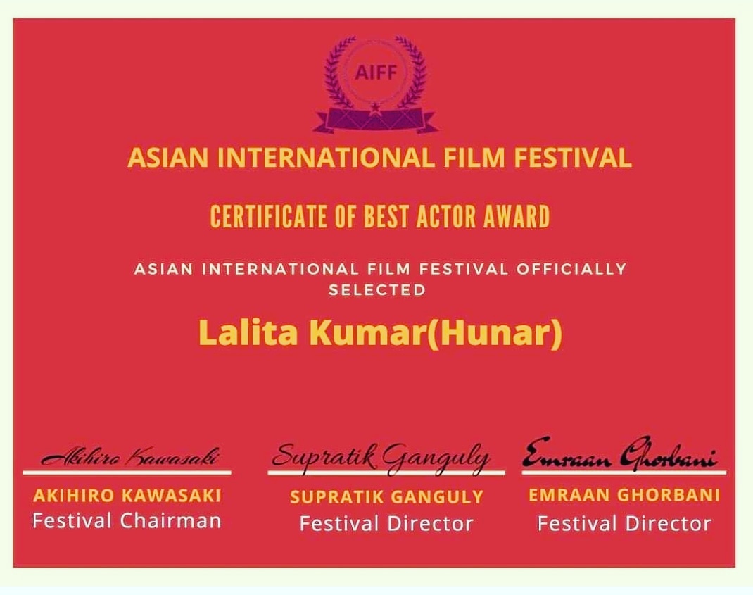 LalitaKumar_'s tweet photo. Thank You so much AIFF to giving me Best Actor Award for HUNAR
Thank You so much team❤️ #shortfilm #shortfilmfestivals2020 #actorsworking #actresslife #actingislife
#bestacting #actorlife #shortfilmcasting #aiff #Acting
#bestactor #bestactoraward #bestacting #bestactingaward https://t.co/QMWpcH9SFl