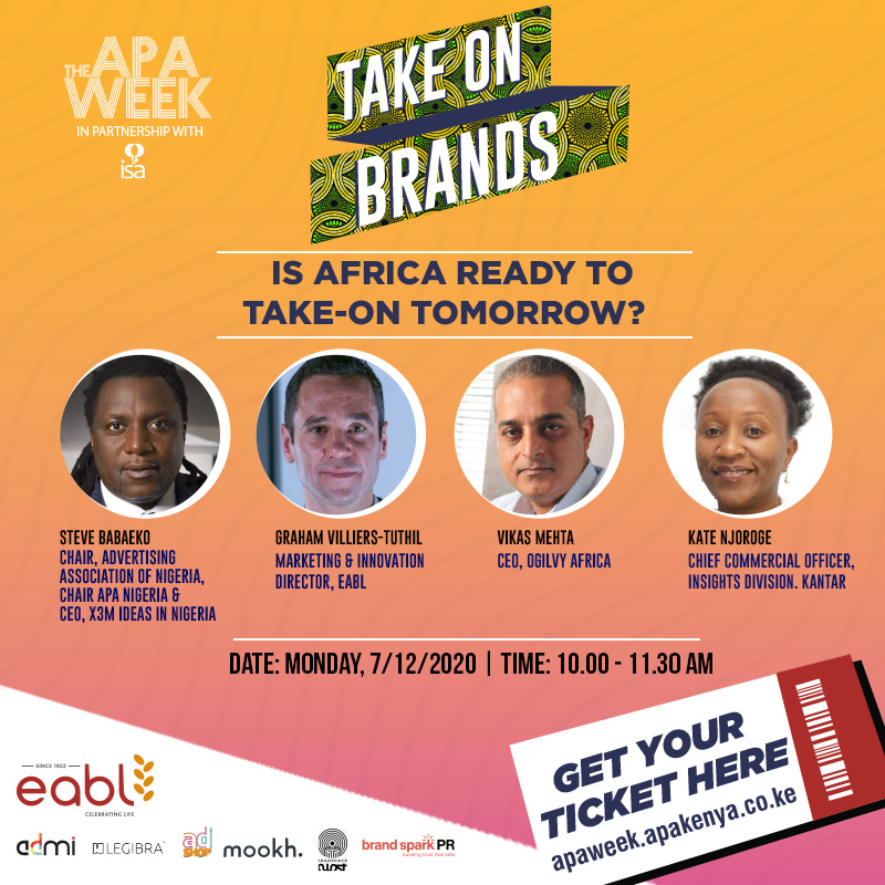 KenyaApa's tweet photo. Industry captains will explore the state of preparedness of Africa, in our rapidly evolving industry, under the ground-breaking topic; "Is Africa Ready to Take on Tomorrow?" 

Click Here, To Register &amp; Pay:

https://t.co/Lftz6h2xpf

#tuesdaythoughts #apaweek2020   #advertising https://t.co/PFnImaiO8w
