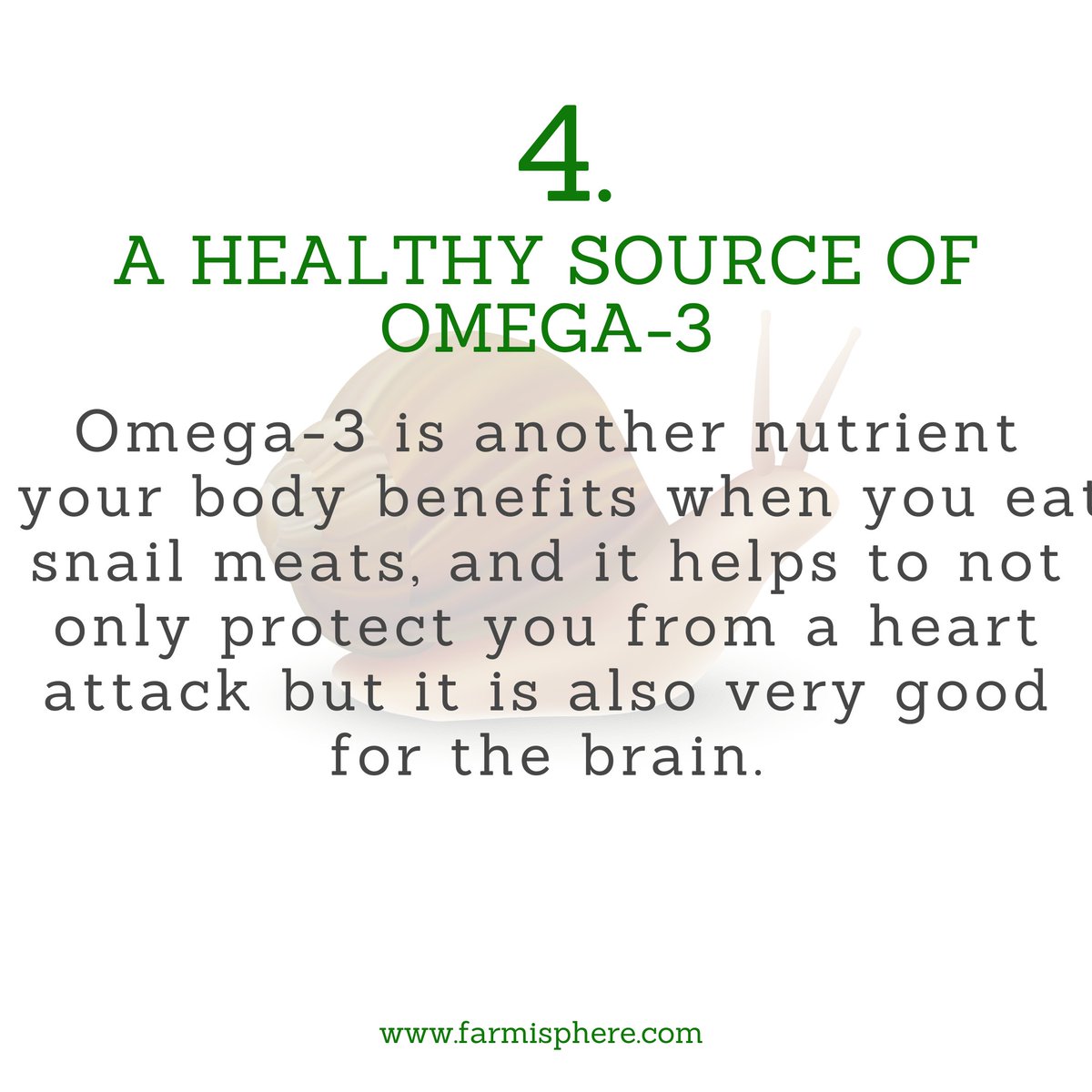 farmisphere's tweet photo. Aside Fish, Snails are also a key source of Omega-3, snail meat also has a low level of cholesterol wich makes it super healthy for your heart. The snail meat is recommended for people passionate about watching their weight while eating healthy.
#weightloss
#SelfCareWeek #health https://t.co/bIVAoV0EBl