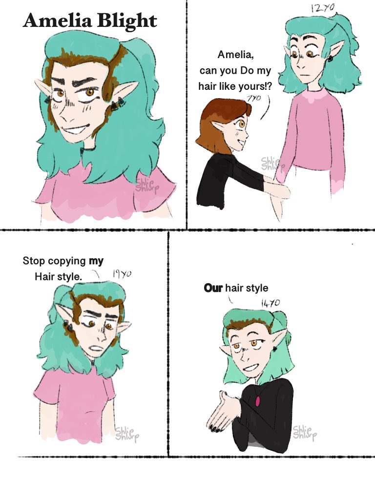 shellfishs0up's tweet photo. I love the older sister au idea, it funni.
I thought beta amity’s name could be Amelia :>
#TheOwlHouse #amity #tohau #toh #au #oldersisterau #ameliablight https://t.co/IICMoDtx7z