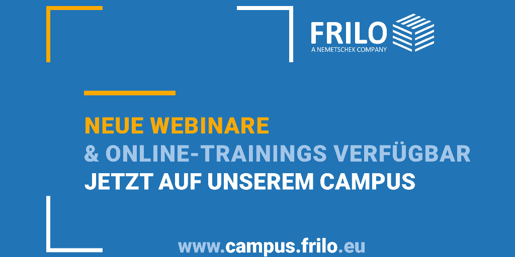FriloSoftware's tweet image. *Neue Webinare &amp;amp; Schulungen*

Auf unserem FRILO-Campus warten spannende Webinare mit unseren Partnern @GRAPHISOFT und SEMA.

Nebenbei bieten wir auch interessante Online-Training zu unseren Lösungen: ow.ly/7K1s50CsbZ2 

#frilocampus #teamfrilo #webinar #civilengineering