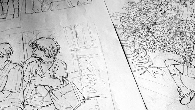 溜まっていく線画… 