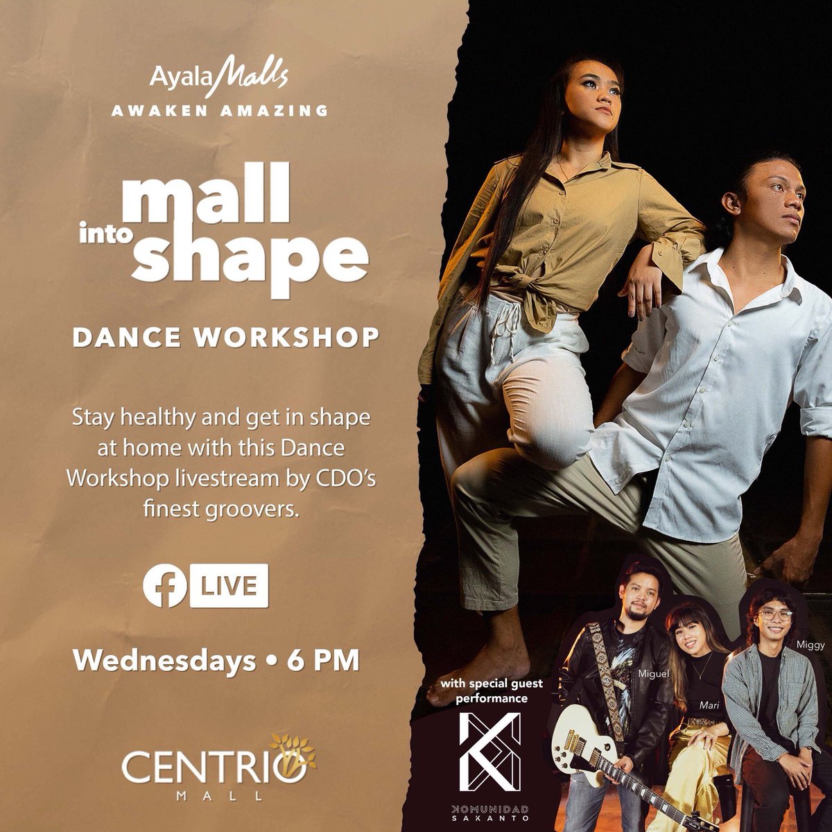 AyalaCentrio's tweet photo. Dance, sweat, and stay in shape at home with our Mall Into Shape: Dance Workshop by Jennifer and Abdul from Next Moves with a Fusion choreography to Manufactured Love by Michael Blume with special performances from MARI and Miggy James from KOMUNIDAD.
#AyalaMalls #MallIntoShape https://t.co/QAjwo9oheq