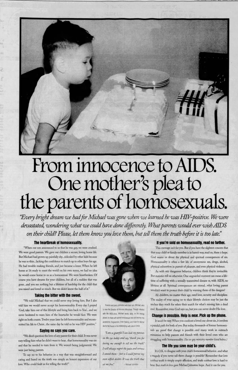 "You are condeming them to a lifetime of medical misery and even death if you support them!"The Miami Herald (Miami, Florida), 1998-07-27