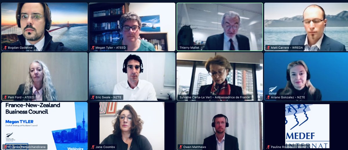 Un an après notre dernière mission en #NouvelleZélande,  notre conseil d'entreprises 🇫🇷🇳🇿 présidé par <a href="/thierrymallet/">Thierry Mallet</a> se réunit ce matin autour des autorités de la ville d'#Auckland &amp; de #Wellington, <a href="/JaneCoombsNZ/">JaneCoombsNZ🇳🇿</a>, <a href="/NZTEnews/">NZTE</a>. 
Cc: <a href="/AmbafranceNZ/">France in New Zealand 🇫🇷🇪🇺</a>, <a href="/Transdev/">Transdev Group</a> , <a href="/medef/">Mouvement des Entreprises de France</a>, <a href="/stratexio_fr/">Stratexio</a>