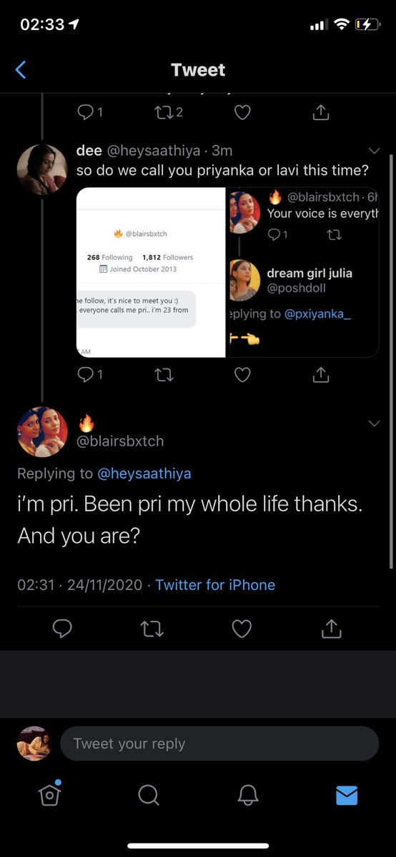 EXTRA PROOF: when I told my mutuals that I was 100% sure it was PS, many of them checked their DMs & saw they had messages with "blairsbxtch" & scrolled up to see that the account was in fact PS's account. Other's confronted her & she herself confirmed.