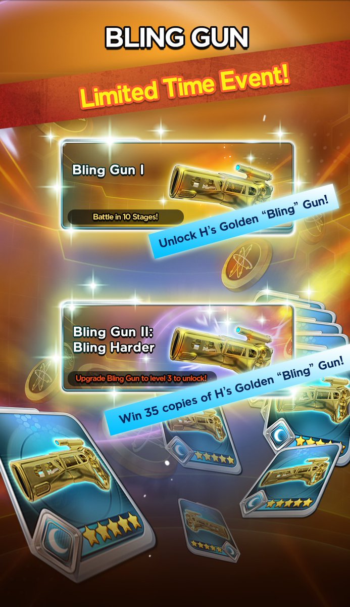 MIB_Invasion's tweet photo. ✨ Get your shine on! Agent H has lost his blinged-out gun while undercover as an intergalactic weapon merchant. The black market made copies of it 🔫 and now corrupted Agents have access to it. Agents, assemble your teams for battle and win copies of H’s Golden “Bling” Gun 🔥 https://t.co/GO44EyMYzl