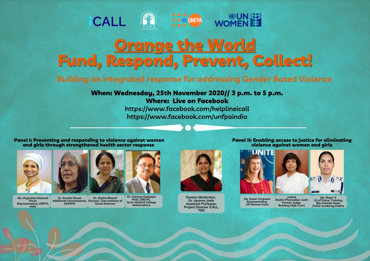 UNFPAIndia's tweet image. How can we build an integrated response for addressing gender-based violence?

Join us for a discussion on 25th November as we launch the #16DaysofActivism against #GBV.

🔴Live on:
facebook.com/unfpaindia
facebook.com/helplineicall

🕒3:00 to 5:00 PM (IST)

#orangetheworld #16Days
