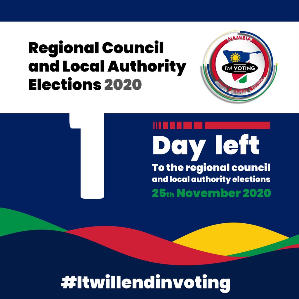 see_namibia's tweet photo. With one day left to the elections, what are your expectations of this Regional and Local Authorities Elections?
Share with us under the hashtag
#ItWillEndInVoting https://t.co/6FaCPw5zZy