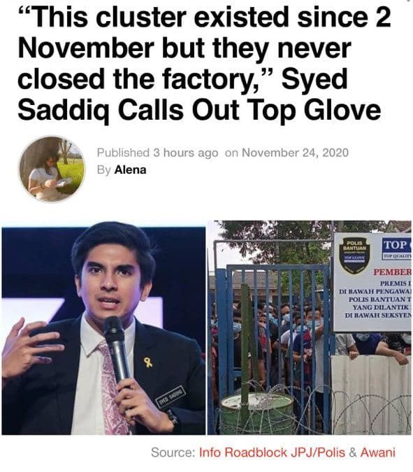 SyedSaddiq's tweet photo. Dewan Rakyat bersidang setengah hari, risau COVID. 

Industri sukan seperti padang bola ditutup, risau COVID. 

Masjid dan universiti, tutup. 

Tetapi, Kluster Teratai dikesan dari 7 Nov, baru semalam nak tutup kilang. 2,524 kes dari syarikat sama saja. 

Kenapa SOP berbeza? https://t.co/qiVfcSC4tL