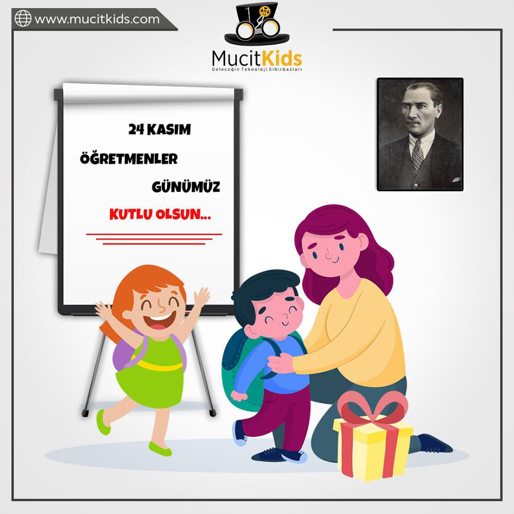 Başta Başöğretmenimiz Mustafa Kemal Atatürk olmak üzere; geleceğin mimarı çocuklarımızı ve gençlerimizi fedakarca hayata hazırlayan tüm öğretmen ve eğitimcilerimizin 24 Kasım Öğretmenler Günü kutlu olsun🤗💐💐

#24kasımöğretmenlergünü #mucitkids