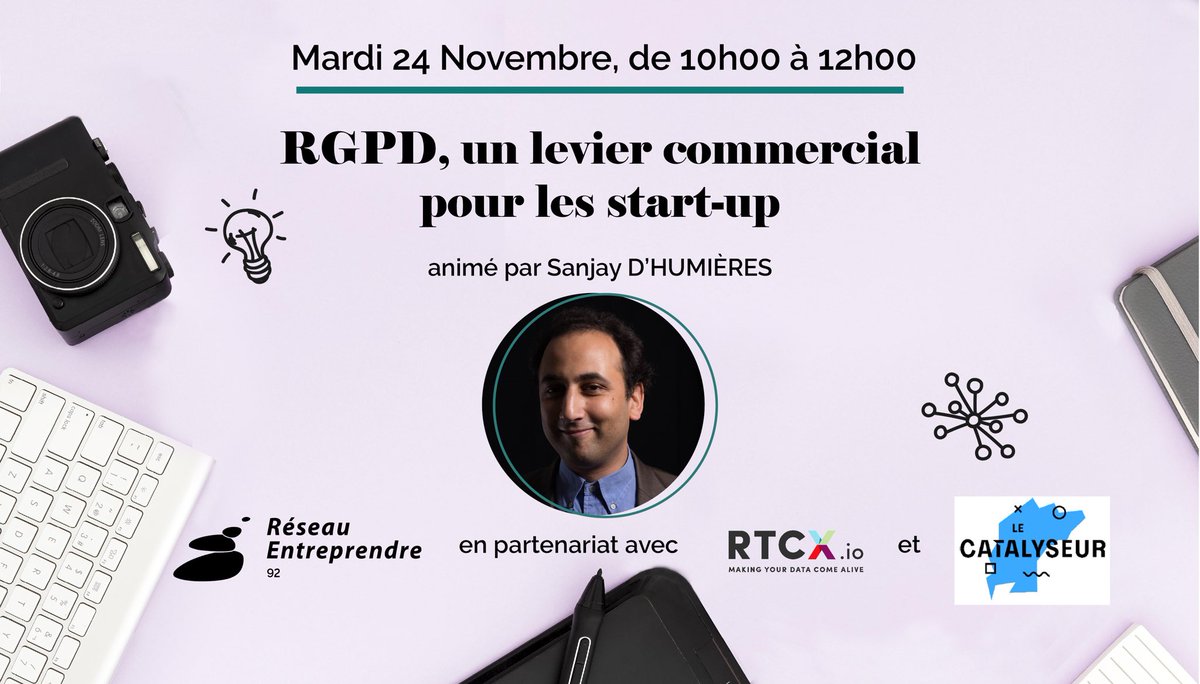 Retrouvez nous des 10h en direct sur <a href="/MicrosoftTeams/">Microsoft Teams</a> pour poser toutes vos questions #RGPD à notre CEO <a href="/sanjaydhumieres/">-</a> qui vous expliquera comment transformer cette nouvelle directive en opportunités #business ! 

*Inscriptions par DM svp : 

Live Tweet : 
#RTCX_io #RTCXRGPD