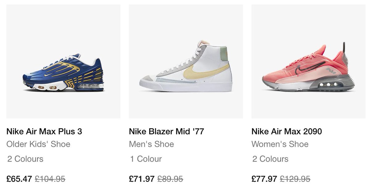 SneakerDealsGB's tweet photo. Ad: 🔥 IT’S ON! 🔥

Get 25% OFF ALL* NIKE with code “SHINE2020”‼️

Shop here => https://t.co/v4GYaGZzdP

Includes SALE items here => https://t.co/njHhyBDBh1

*some exclusions apply https://t.co/4UXrGbscct