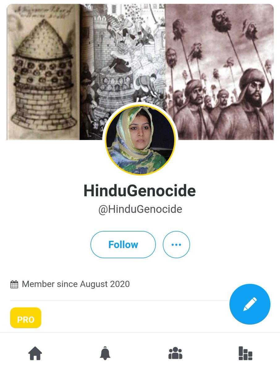 A 'PRO' account has a yellow rim on the DP. For instance, an account called Hindu Genocide is a PRO account.
