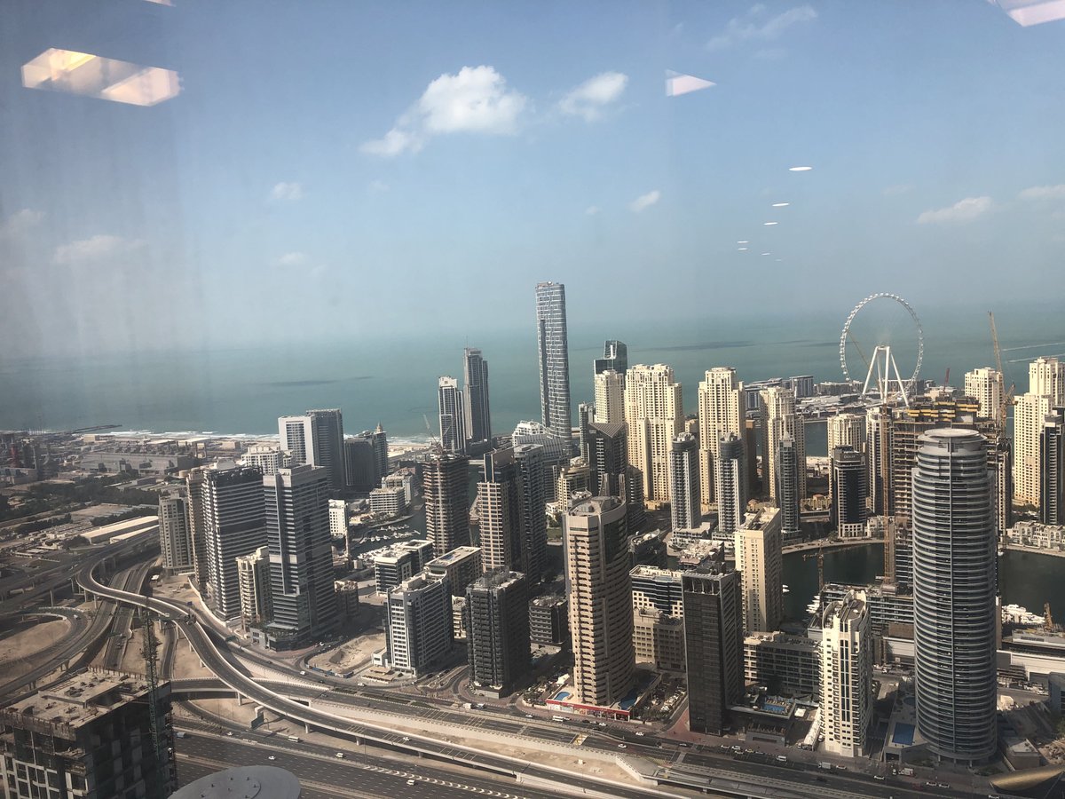 Winter in Dubai...clouds in the air.. the view from the office today. 
.
.
.
.
.
#dubaimarina #uae #burj #palm #dubaiatlantis #jbr #jumeira #beach #dubai #jlt #teachdubai #teachabroad #teachersofinsta