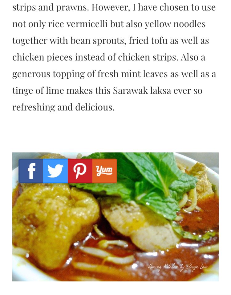 Of course one of the bad recipes (which is one of the top results... why) is by a non-Sarawakian. Changing the vermicelli to egg noodles... adding fried tofu and chicken pieces and toting it as Sarawak laksa... crime... hdu...