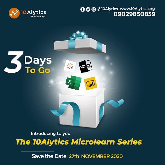 10Alytics's tweet photo. 3 days to go!
Greatest Amazing deals!
Save the Date
#blackfriday #flashsales #dataanalyst #powerbi #datanest #dataactivator #Tableau #sql #microsoftexcel https://t.co/wxRx2uoGqx