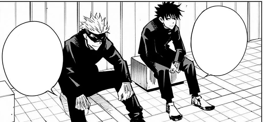 Saw ppl wondering why don't Gofushi sits together.
In the manga the block(?) is only big enough for one person. There's also another seat available (bottom left), and Satoru still decides to sit on the cold hard floor~ 