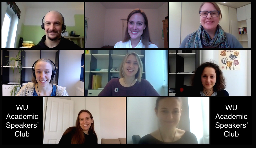 2 weeks ago I co-hosted with <a href="/M_Kostetckaia/">Mariia Kostetckaia</a> the 2nd meeting of the Academic Speakers’ Club of <a href="/wu_vienna/">WU Vienna</a> . Join us if you are a young researcher @ WU and want to improve your presentation &amp; communication skills. wu.ac.at/asc #ASC #AcademicSpeakersClub <a href="/MartaGlowacka3/">Marta Glowacka</a>