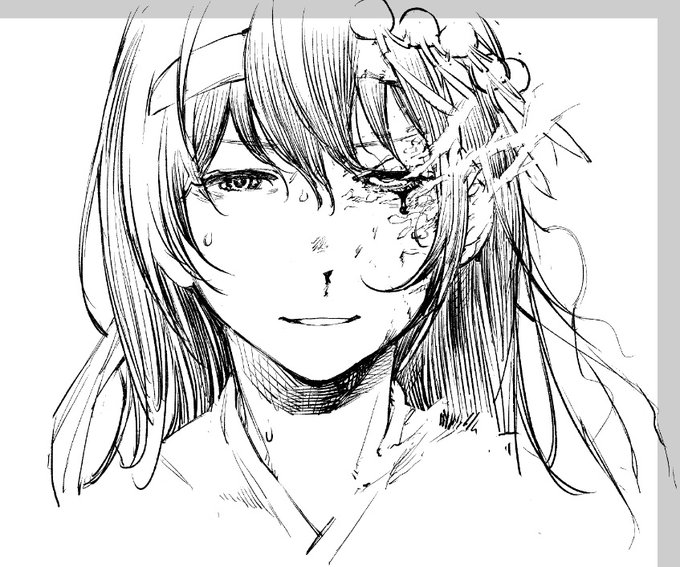 作業に飽きた時にすみっちょにこりこり描いてた扶桑姉さま。 