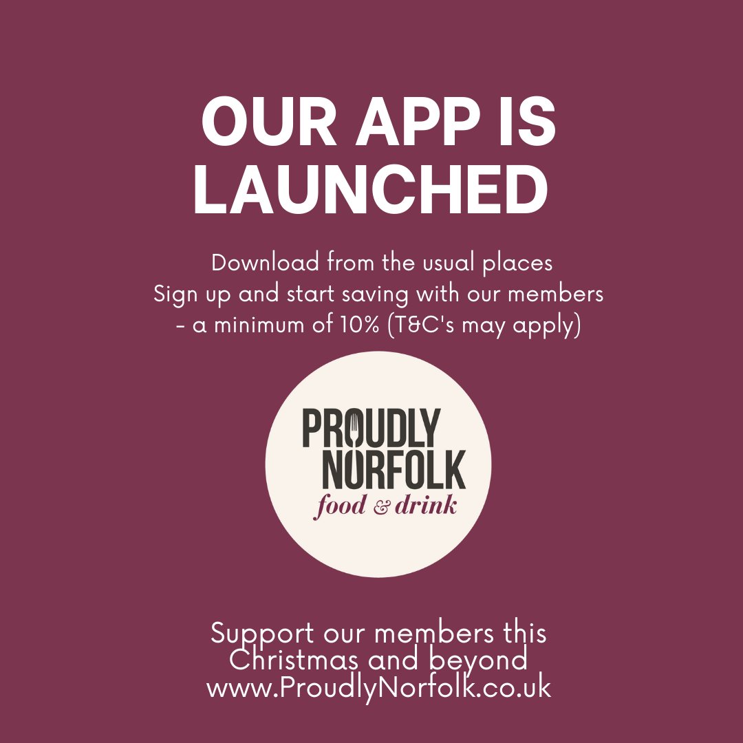 ProudlyNorfolk's tweet image. Our #ProudlyNorfolk APP is launched! Head on over to the appstore and download now to gain discount and special offers from some of  our lovely members. More offers added regularly.

proudlynorfolk.co.uk/news/2020/nove… #supportlocal #shoplocal #bountyofthecounty